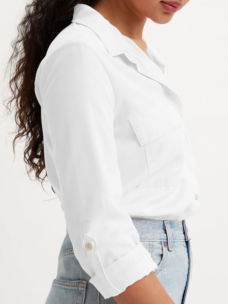 Levi's® White 100% Cotton Doreen Lightweight Utility Shirt - Image 4 of 4