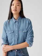 Levi's® Blue Iconic Western Denim Shirt - Image 1 of 6