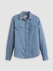 Levi's® Blue Iconic Western Denim Shirt - Image 4 of 6