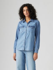 Levi's® Blue Iconic Western Denim 100% Cotton Shirt - Image 1 of 5