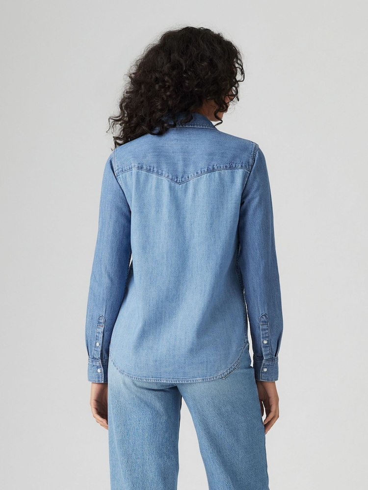 Levi's® Blue Iconic Western Denim 100% Cotton Shirt - Image 2 of 5