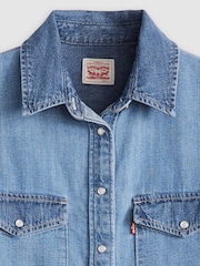 Levi's® Blue Iconic Western Denim 100% Cotton Shirt - Image 4 of 5