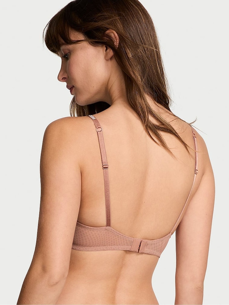 Victoria's Secret Almond Beige Nude Sheer Shine Low Cut Demi Bra - Image 2 of 4