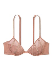 Victoria's Secret Almond Beige Nude Sheer Shine Low Cut Demi Bra - Image 3 of 4