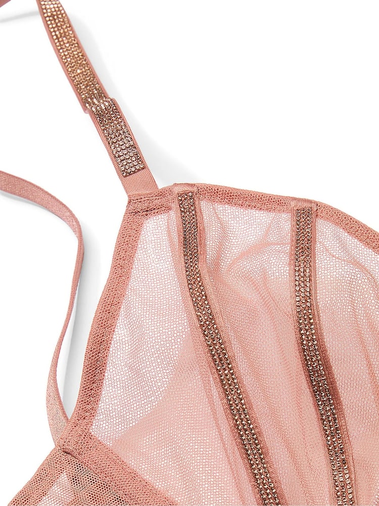 Victoria's Secret Almond Beige Nude Sheer Shine Low Cut Demi Bra - Image 4 of 4