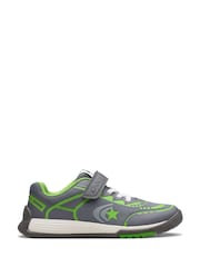 Clarks Green Wide Fit (G) Kids Combi Cica Star Flex Trainers - Image 1 of 7
