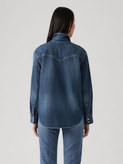 Levi's® Blue Teodora Western 100% Cotton Shirt - Image 7 of 9