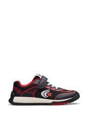 Clarks Black Standard Fit (F) Kids Cica Star Jump Trainers - Image 1 of 7