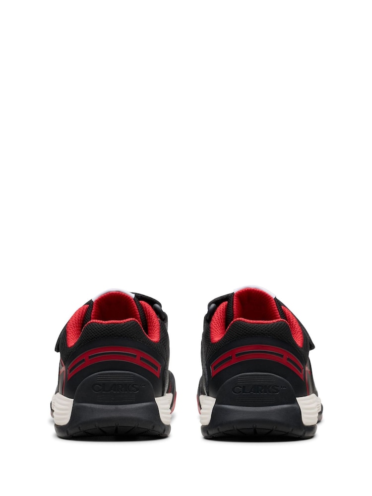 Clarks Black Standard Fit (F) Kids Cica Star Jump Trainers - Image 7 of 7