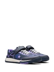 Clarks Blue Standard Fit (F) Kids Combi Cica Star Flex Trainers - Image 4 of 7