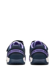 Clarks Blue Standard Fit (F) Kids Combi Cica Star Flex Trainers - Image 5 of 7