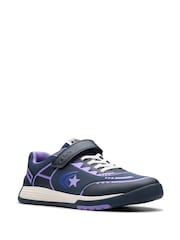 Clarks Blue Standard Fit (F) Kids Combi Cica Star Flex Trainers - Image 7 of 7
