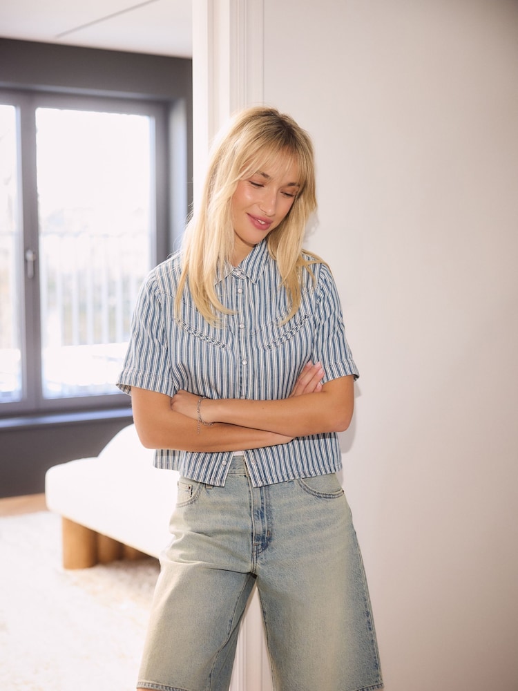 Levi's® Blue Rinoa Camo Shirt - Image 1 of 8 Levi's® Blue Rinoa Camo Shirt - Image 1 of 8