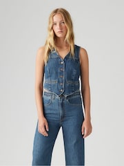 Levi's® Blue 100% Cotton Braided Vest - Image 2 of 7