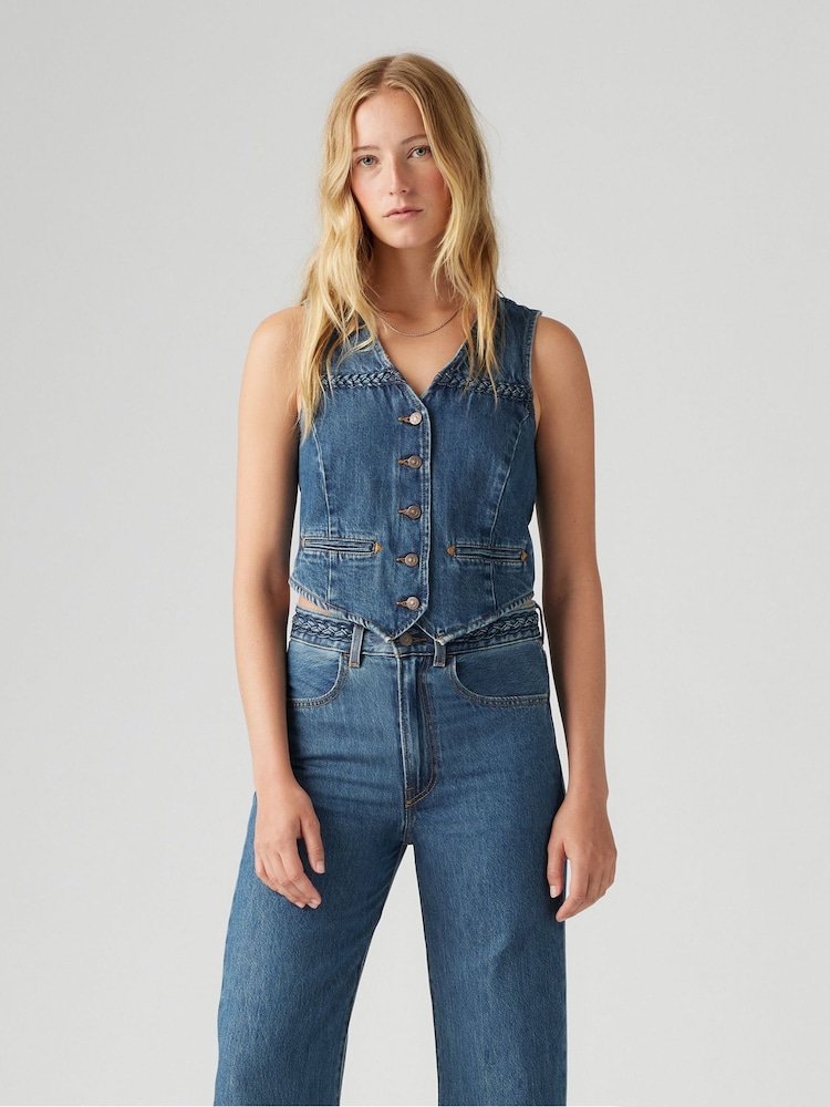 Levi's® Blue 100% Cotton Braided Vest - Image 2 of 7