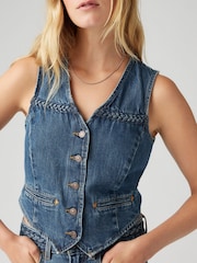 Levi's® Blue 100% Cotton Braided Vest - Image 4 of 7