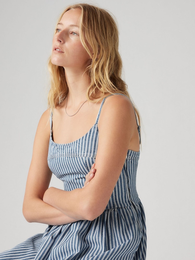 Levi's® Mischa Stripe Denim Alessie Bustier Denim 100% Cotton Dress - Image 4 of 7
