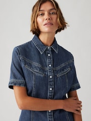 Levi's® Blue Rinoa Denim Shortsleeve 100% Cotton Dress - Image 3 of 7