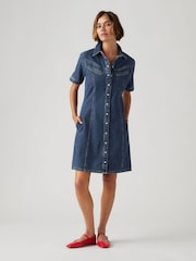 Levi's® Blue Rinoa Denim Shortsleeve 100% Cotton Dress - Image 4 of 7