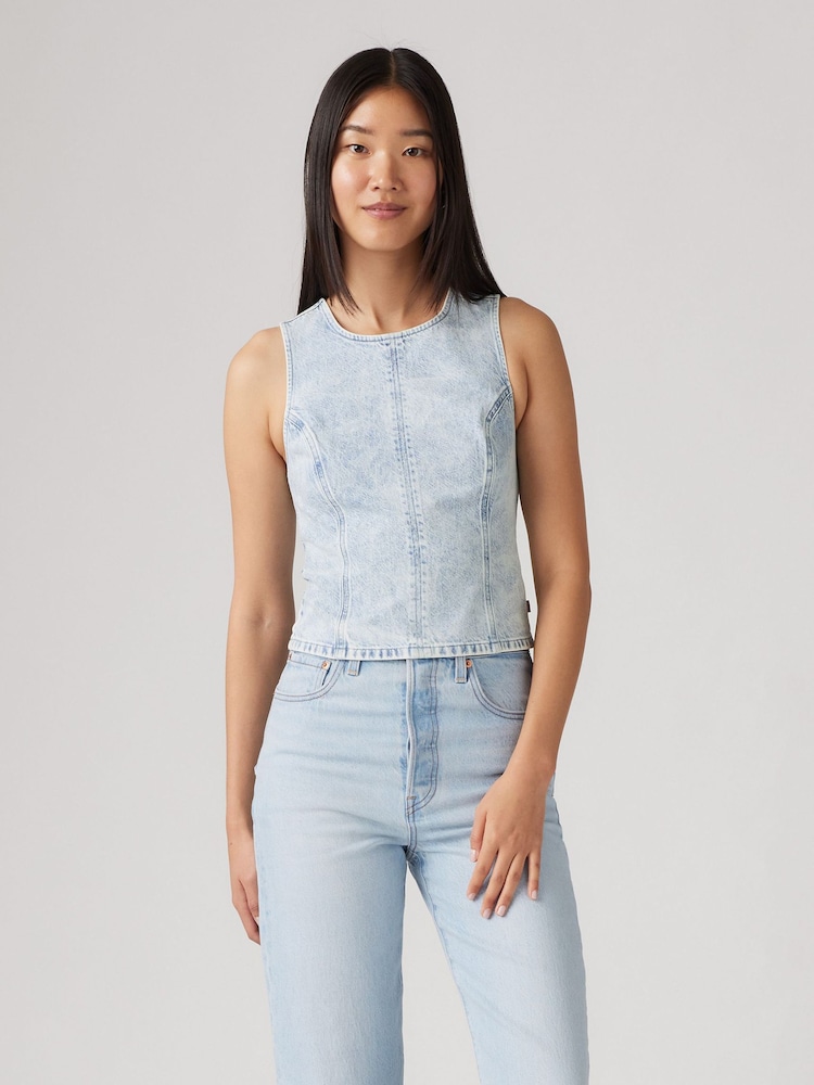 Levi's® Healing Waters Topanga Denim Tank - Image 1 of 7 Levi's® Healing Waters Topanga Denim Tank - Image 1 of 7