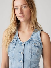 Levi's® Blue Bella Denim Corset 100% Cotton Vest - Image 2 of 5