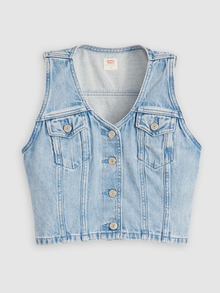 Levi's® Blue Bella Denim Corset 100% Cotton Vest - Image 3 of 5