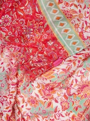 FatFace Pink Utopia Printed Lightweight Scarf - Image 2 of 2