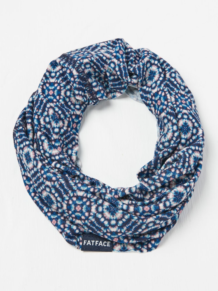 FatFace Navy Geometric Print Multi Use Snood - Image 1 of 2