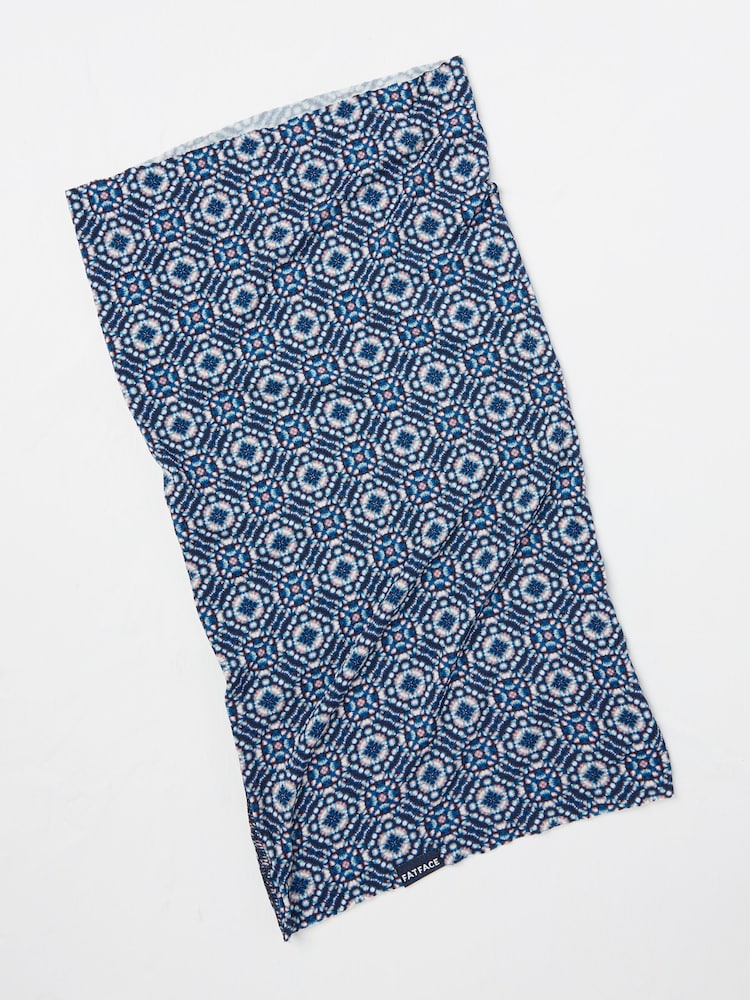 FatFace Navy Geometric Print Multi Use Snood - Image 2 of 2