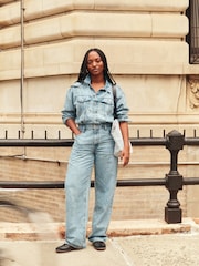 Levi's® Candle Light Baggy Denim Wide Leg Shirt Jumpsuit - Image 1 of 11