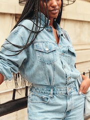 Levi's® Candle Light Baggy Denim Wide Leg Shirt Jumpsuit - Image 2 of 11