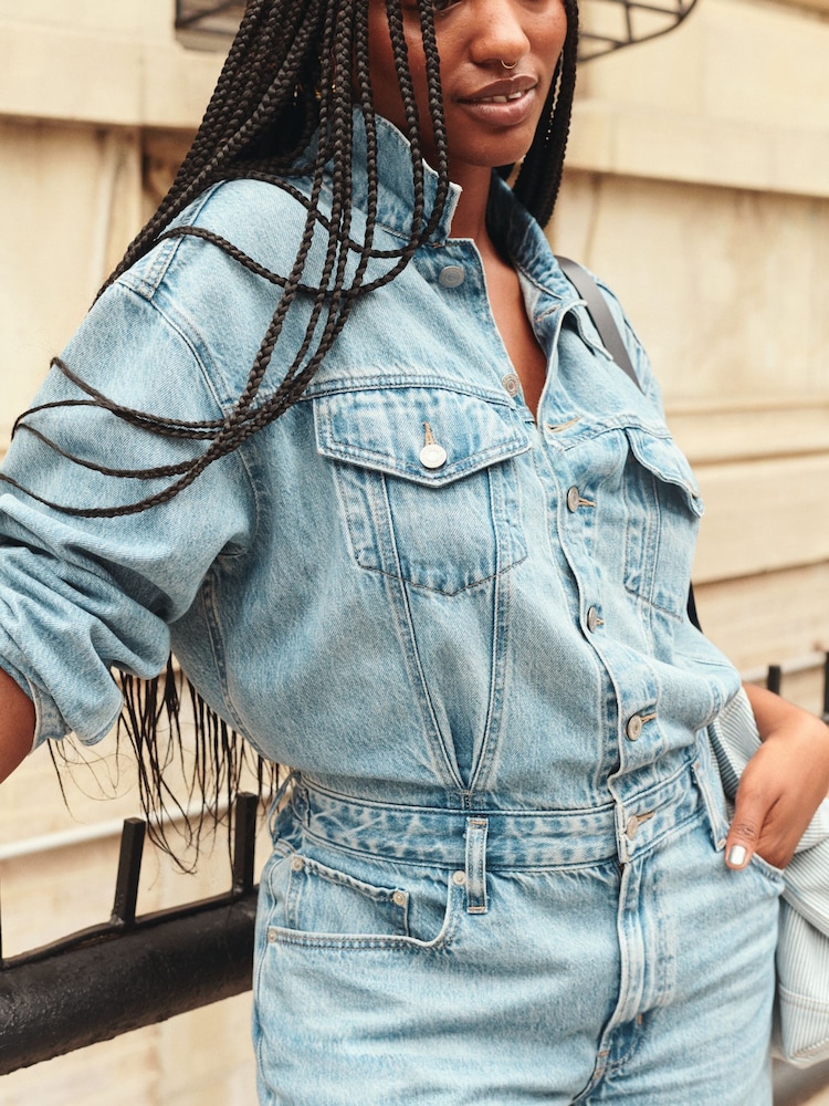 Levi's® Candle Light Baggy Denim Wide Leg Shirt Jumpsuit - Image 2 of 11