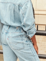 Levi's® Candle Light Baggy Denim Wide Leg Shirt Jumpsuit - Image 3 of 11