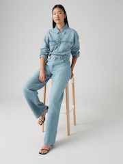 Levi's® Candle Light Baggy Denim Wide Leg Shirt Jumpsuit - Image 6 of 11