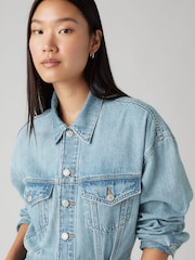 Levi's® Candle Light Baggy Denim Wide Leg Shirt Jumpsuit - Image 8 of 11
