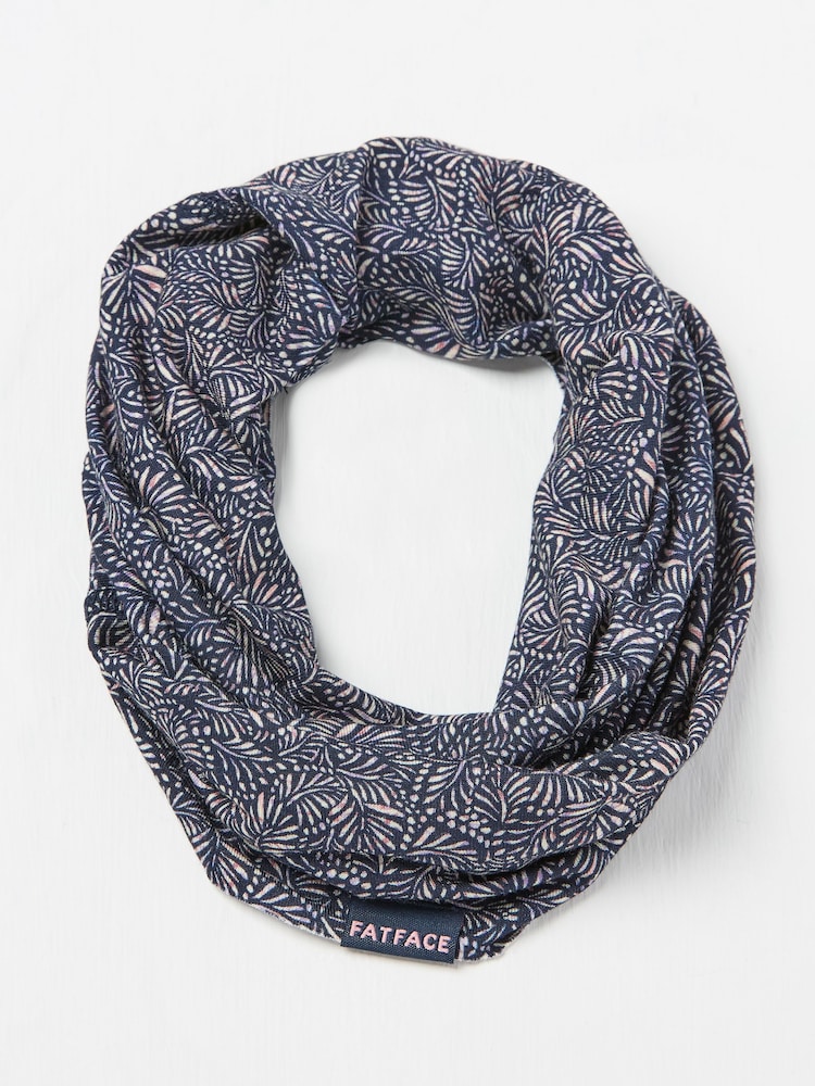 FatFace Navy Leaf Print Multi Use Snood - Image 1 of 2