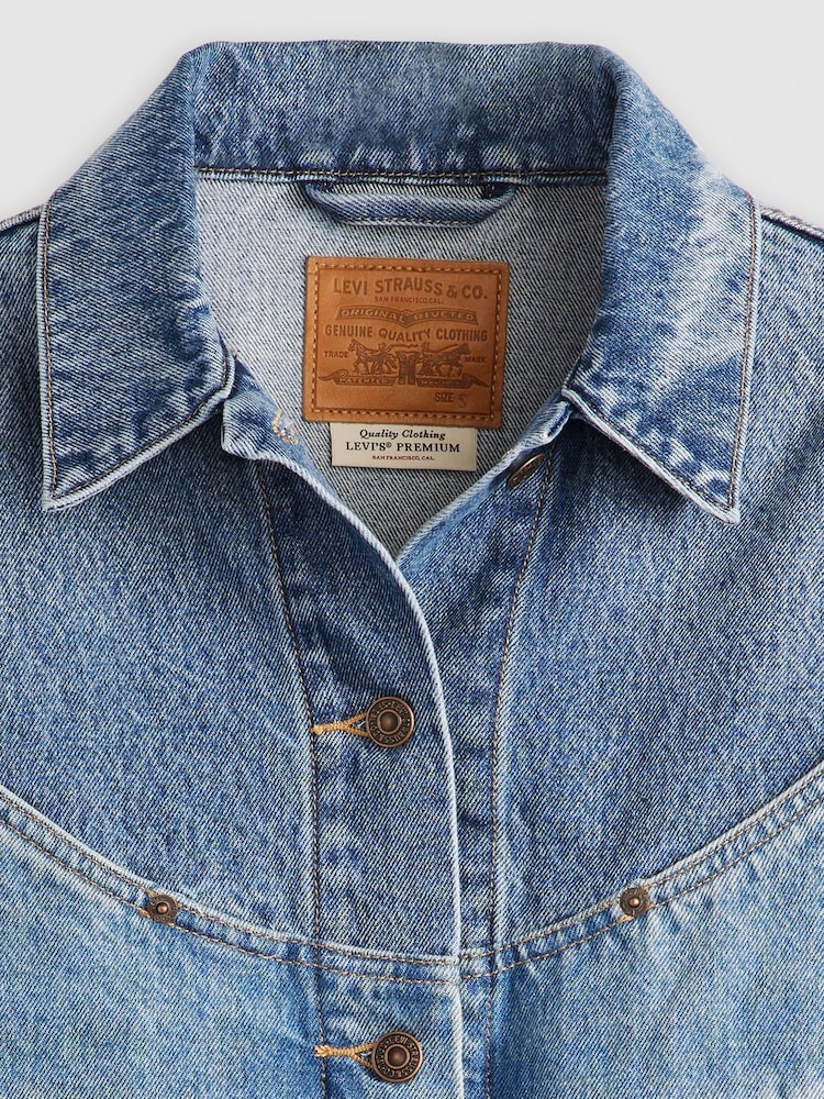 Levi's® Ironic Iconic Shrunken 90s Trucker 100% Cotton Denim Jacket - Image 7 of 7
