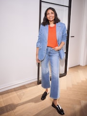 Levi's® Blue Stella Relaxed Denim 100% Cotton Blazer - Image 1 of 9