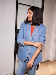 Levi's® Blue Stella Relaxed Denim 100% Cotton Blazer - Image 2 of 9