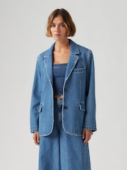Levi's® Blue Stella Relaxed Denim 100% Cotton Blazer - Image 3 of 9
