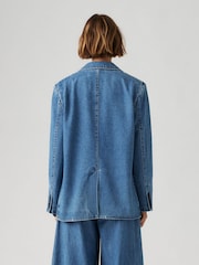 Levi's® Blue Stella Relaxed Denim 100% Cotton Blazer - Image 4 of 9