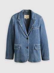 Levi's® Blue Stella Relaxed Denim 100% Cotton Blazer - Image 7 of 9