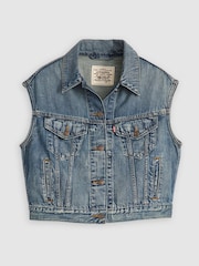 Levi's Blue Shrunken 90s Denim Gilet Vest - Image 7 of 9