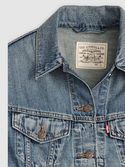 Levi's Blue Shrunken 90s Denim Gilet Vest - Image 8 of 9