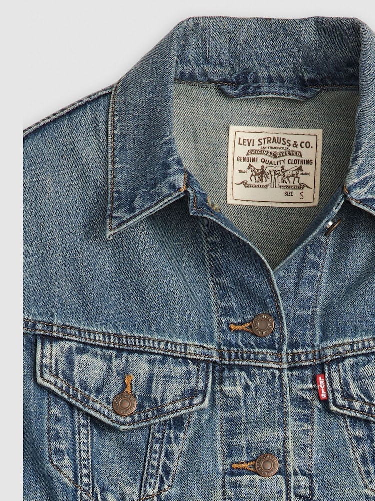 Levi's Blue Shrunken 90s Denim Gilet Vest - Image 8 of 9