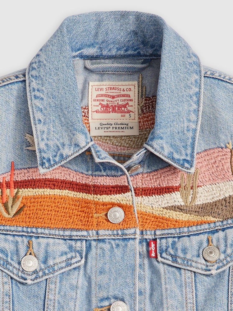 Levi's Embroidered Denim Gilet VEst - Image 9 of 10