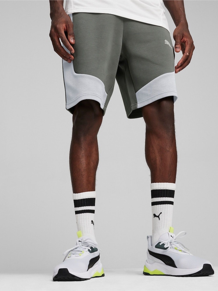 Puma Grey Mens Evostripe Shorts - Image 1 of 6 Puma Grey Mens Evostripe Shorts - Image 1 of 6