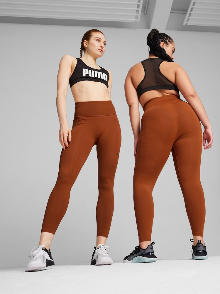 Puma Brown Womens Shapeluxe Seamless Tights - Image 1 of 4 Puma Brown Womens Shapeluxe Seamless Tights - Image 1 of 4