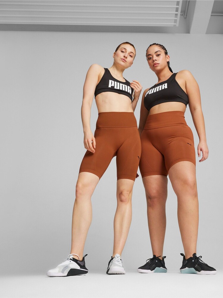 Puma Brown Womens SHAPELUXE High Waisted Biker Shorts - Image 1 of 6 Puma Brown Womens SHAPELUXE High Waisted Biker Shorts - Image 1 of 6