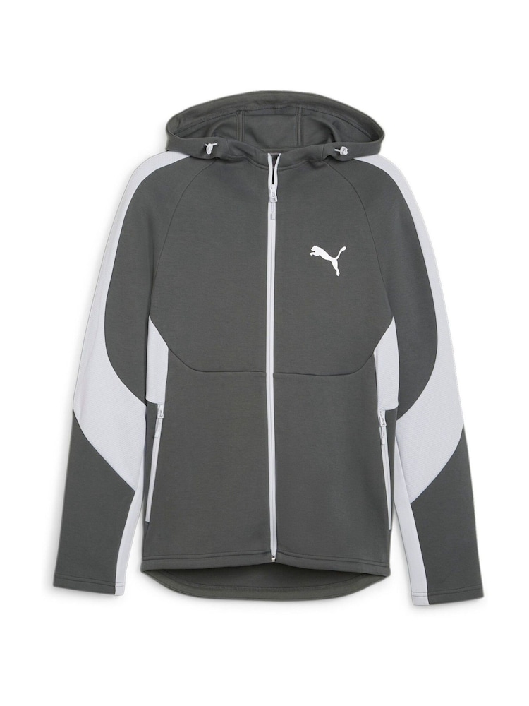 Puma Grey Mens EVOSTRIPE Full Zip Hoodie - Image 6 of 6
